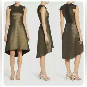 HALSTON | NWT Antique Gold Cocktail Dress, Size 6